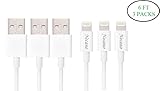 Iphone charger, Necano 6ft USB Sync Data and Charging Cable Cord iPhone 7, iPhone 6s/6s plus, iPhone 6/6 Plus, iPhones 5/5s, iPad Minis, iPad Airs, iPod Touch, iPods - Pack of 3