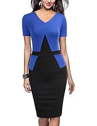 REPHYLLIS Mujeres Bodycon Office Church Elegante Midi Work Lápiz Vestido tubo