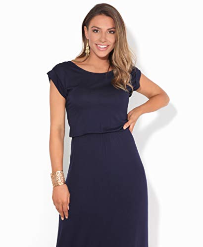 KRISP Damen Bodenlanges Kleid Jersey Tailliertes Maxikleid Große Größen 36-48 – Bild 3