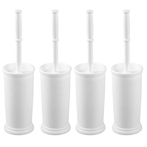 mDesign Compact Freestanding Plastic Toilet Bowl Brush and Holder for