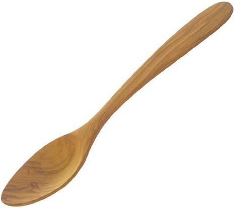 ScanWood Olivewood Wooden Kitchen / Cooking Spoon w/ Curved Handle (Large 10")