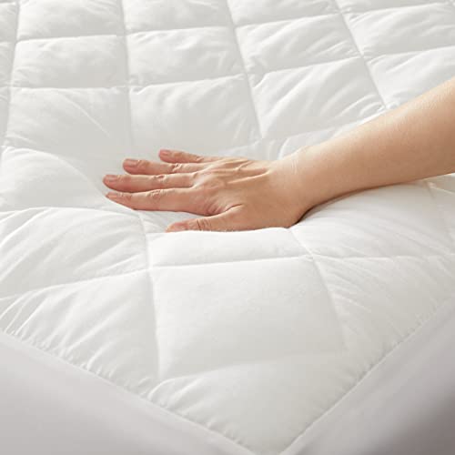 Amazon Basics Hypoallergenic Quilted Mattress Topper Pad Cover 18 Inch Deep Queen Pricepulse
