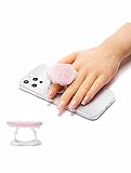 Matte Stone Natural Crystal Phone Grip 6 Side Rose