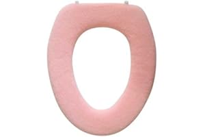Warm-n-Comfy Soft Toilet Seat Cover - Plush & Thick Fabric Toilet Seat Warmer for Round & Elongated 14x18" Toilet Seats - Reusable, Machine-Washable, Easy-Install - Gift-Ready Packaging - Pastel Pink