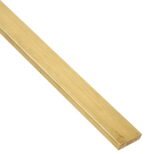 360 Brass Rectangular Bar, Unpolished (Mill) Finish, H02 Temper, ASTM B16, 1/8