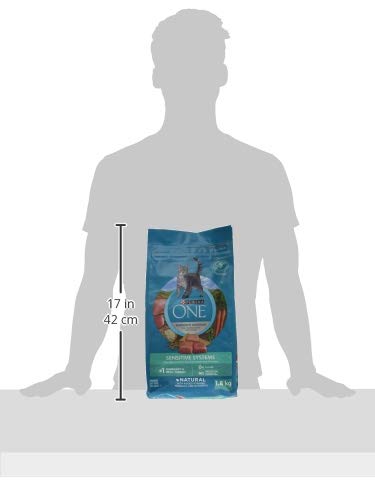 Purina ONE +Plus Dry Cat Food, Sensitive Systems Turkey - 1.8 kg Bag
