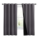 NICETOWN 100% Blackout Curtains with Black