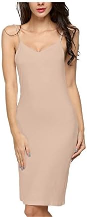 ylovego Ladies Women Casual Sexy Strap Slip Sleeveless V-Neck Solid Home Bottom
