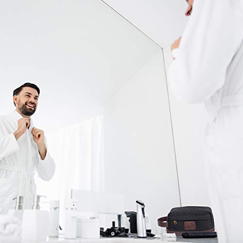 Toiletry Bag Travel Canvas Mens Leather Makeup Bag Organizer Cosmetic Bag Mens Shaving Bag Dopp Kits Large (black)