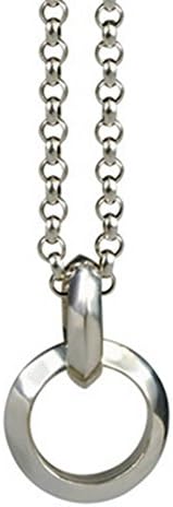 ORKST 925 Silver Men's Double Ring Pendant, Thai Silver Handmade Jewelry Vintage Necklace, Chain Length 60Cm, Jewelry Gift, Gift Box