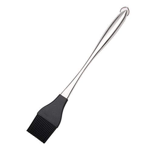 MUZOCT 2Pcs 12" BBQ Basting Brush Silicone Bristles Stainless Steel Handle Pastry Baking Brush with 4pcs Brush Head