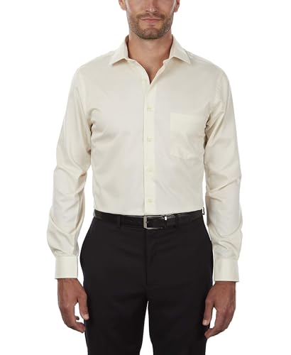 Van Heusen Dress Shirts Big Fit Flex Solid Spread Collar Camisa Hombre, Tela, 44 cm COU 94/97 cm Manche(XL)