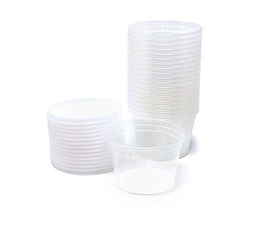 Plastic Food Storage Containers with Airtight Lids 16 oz. - PP FoodSafe Plastic, BPA Free, Restaurant Deli Cups, Foodsavers, Baby Lunch Container, Portion Control, and Meal Prep Containers, 24 Pack - Thumbnail 2