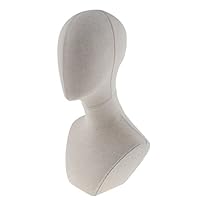 CUTICATE Canvas Mannequin Head with Shoulder Bust for Wigs Making Jewelry Display