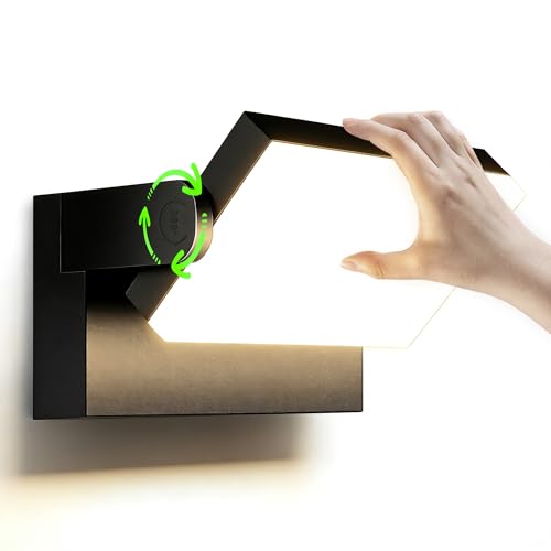 ledmo 60W Outdoor / Indoor Wall Light 360° Adjustable Outdoor Lamps Outdoor Wall Light for Terrace Corridor Gardens, Black, 126 LEDs, 5000 Lumens, Warm White 3000K, IP65