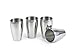 StainlessLUX 77334 4-Pc Brilliant Stainless Steel Drinking Glass/Tumbler/Pub Glass Set - Quality Drinkware for Your Enjoyment
