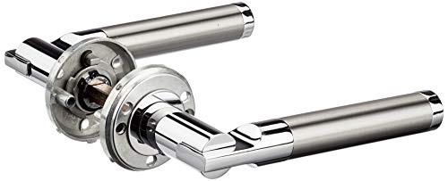 Solid Alpertec 6-R cromo/satinato bicolore in acciaio inox BB per stanza porte pulsante set maniglia porta guarnizioni, 88022300C