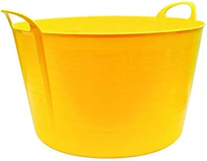 Srendi 75L Yellow Heavy Duty Flexi Tub Large Storage Container Bucket