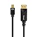 Moread Mini DisplayPort to DP Cable, 6 Feet, 2 Pack, Gold-Plated - 4K@60Hz, 2K@144Hz - Black