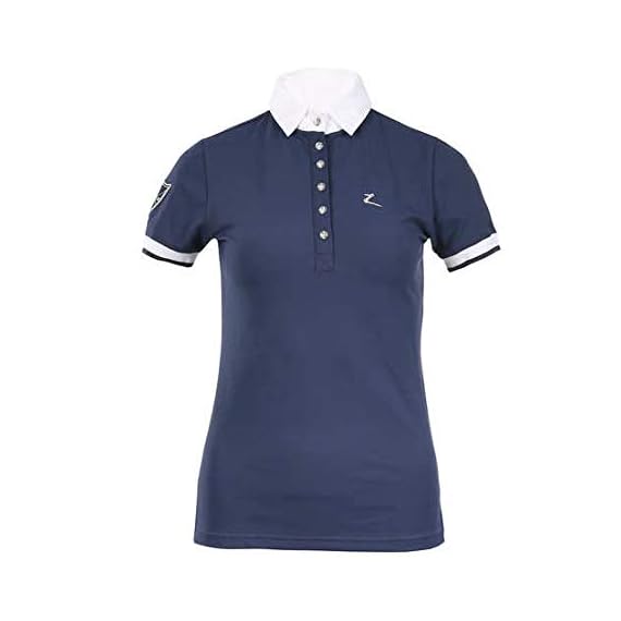 Horze-Ines-Womens-Technical-Show-Shirt-Peacoat-dark-blue-Large