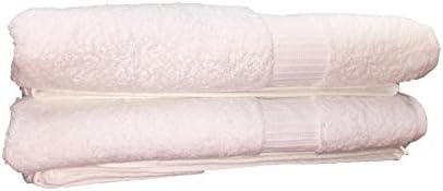 Optima Collection Silver Level 27" X 50" White Bath Towels, Set of 2, 100% Eco-Friendly Pre-Consumer Regenerated Cotton