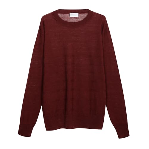 Diana Studio Girocollo In Lino Suéter pulóver, Burdeos, M para Hombre
