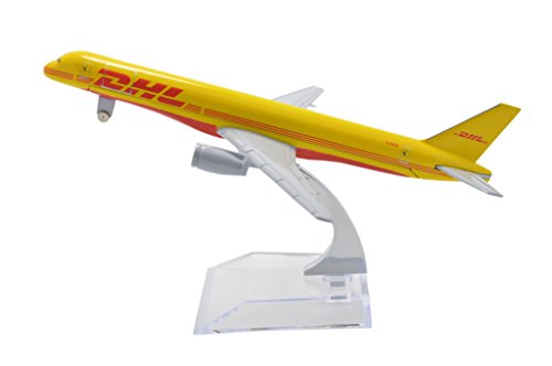 757 DHL Cargo Airplane Diecast with Desk Stand