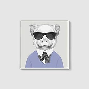 Framed Canvas Wall Art for Living Room, Bedroom Animal in Home Dress Canvas Prints for Home Decoration Ready to Hanging - 16x16 inches