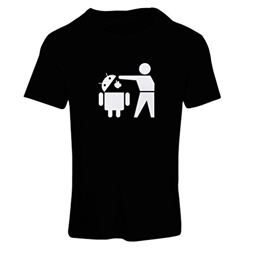 lepni.me T Shirts for Women Funny Android Robot - Gift for tech Fans (Medium Black Fluorescent) - Thumbnail 3