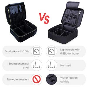 Travel Makeup Bag Large Cosmetic Bag Make up Case Organizer for Women and Girls (A-Black) 5 Travel Makeup Bag Large Cosmetic Bag Make up Case Organizer for Women and Girls (A-Black)