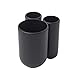 Umbra - 023271-040 Touch Toothbrush Toothpaste Modern Bathroom Storage Organizer Holders Stand Rack with Multi-Functional 3 Slots and Dividers-Doesn't Wobble or Fall Over, 3 ½ x 3 x 4 inches, Black