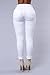 Ermonn Women's High Waist Destroyed Ripped Hole Stretch Denim Skinny Jeans Distressed Trousers White