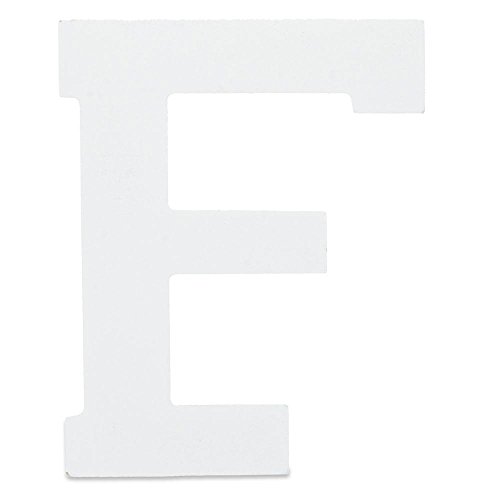 6" Classic Font White Color Wooden Letter F