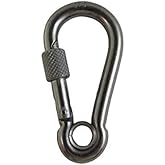 US Stainless Stainless Steel 316 Spring Hook with Screw Nut and Eyelet Carabiner 1/4" (6mm) Marine Grade