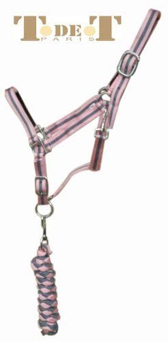 TdeT Headcollar + Lead Rope, grey/pink