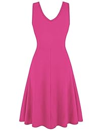 Cilefo Vestido sin mangas para mujer, estilo informal, acampanado