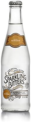 Sparkling Bitters Water, Pear Ginger, 12 oz glass-bottle (Pack of 4)