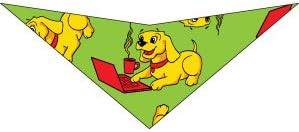 Computer Time Triangle Dog Bandana (Small Dog 20")
