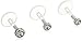Body Candy Clear Bioplast Triple Forward Helix Barbell 3 Pack 16 Gauge 1/4