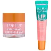 Tree Hut Watermelon Lip Care Bundle, Sugarlips Lip Butter &amp; Overnight Lip Mask, Hydrate &amp; Nourish Dry, Chapped Lips, Non-Sticky, Paraben-Free &amp; Sulfate-Free