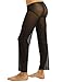 iEFiEL Mens Mesh See Through Home Lounge Pants Nightwear (XL, Black)
