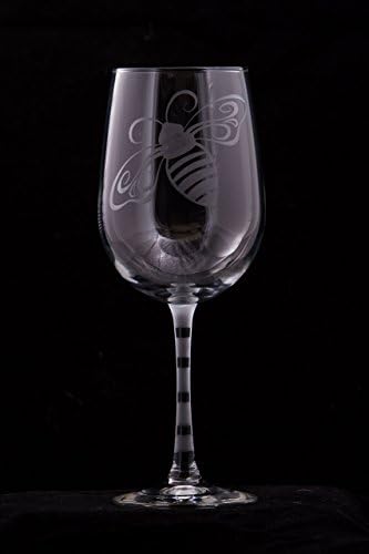 Honey Bee Wine Glass (with optional customization)