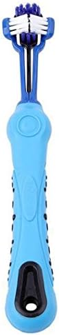 SeWell Apparel Pet Cat Dog Brush Three Sided Toothbrush Teeth Care Dog Cat Cleaning Mouth Tool (Blue)