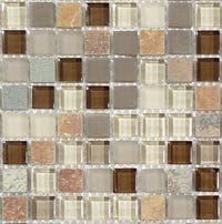 GT Glass Glass &amp; Slate 5/8 x 5/8 Rustic Taupe GS01