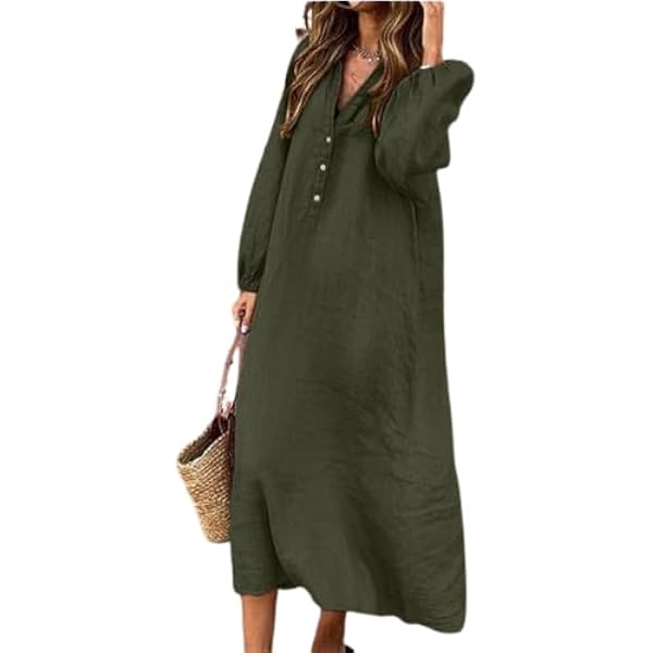 Soft Drape Dress OFEEFAN Women's Long Sleeve Tunic Dress