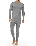 Thermajohn Men's Ultra Soft Thermal Underwear Long Johns Set with Fleece Lined (Medium, Grey)