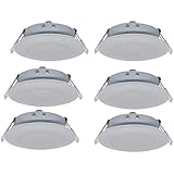 Facon 4.5Inch LED RV Puck Light Full Aluminum Recessed Mount Down Light 12V Interior Light for RV Motor-Homes Camper Caravan Trailer Boat (Pack of 6)