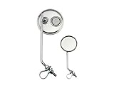 Round Mirror Chrome Clear Reflectors. Bike mirror, bicycle mirror for lowrider , beach cruiser, chopper, limo, stretch bike, bmx, track, fixie, mountain bikes