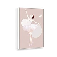 Framed Canvas Home Artwork Decoration Elegant Ballerina Canvas Wall Art for Living Room, Bedroom - 16x24 inches