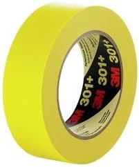 (24 Roll-Pack) 3M 301+ Yellow 18 MM x 55 M 225F Performance Masking Tape 6.3 Mil Equiv to 3/4 Inch